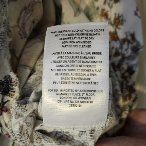 Anthro Meadow Rue Montmagny Floral Print Tie Neck Top - Picture 8 of 9